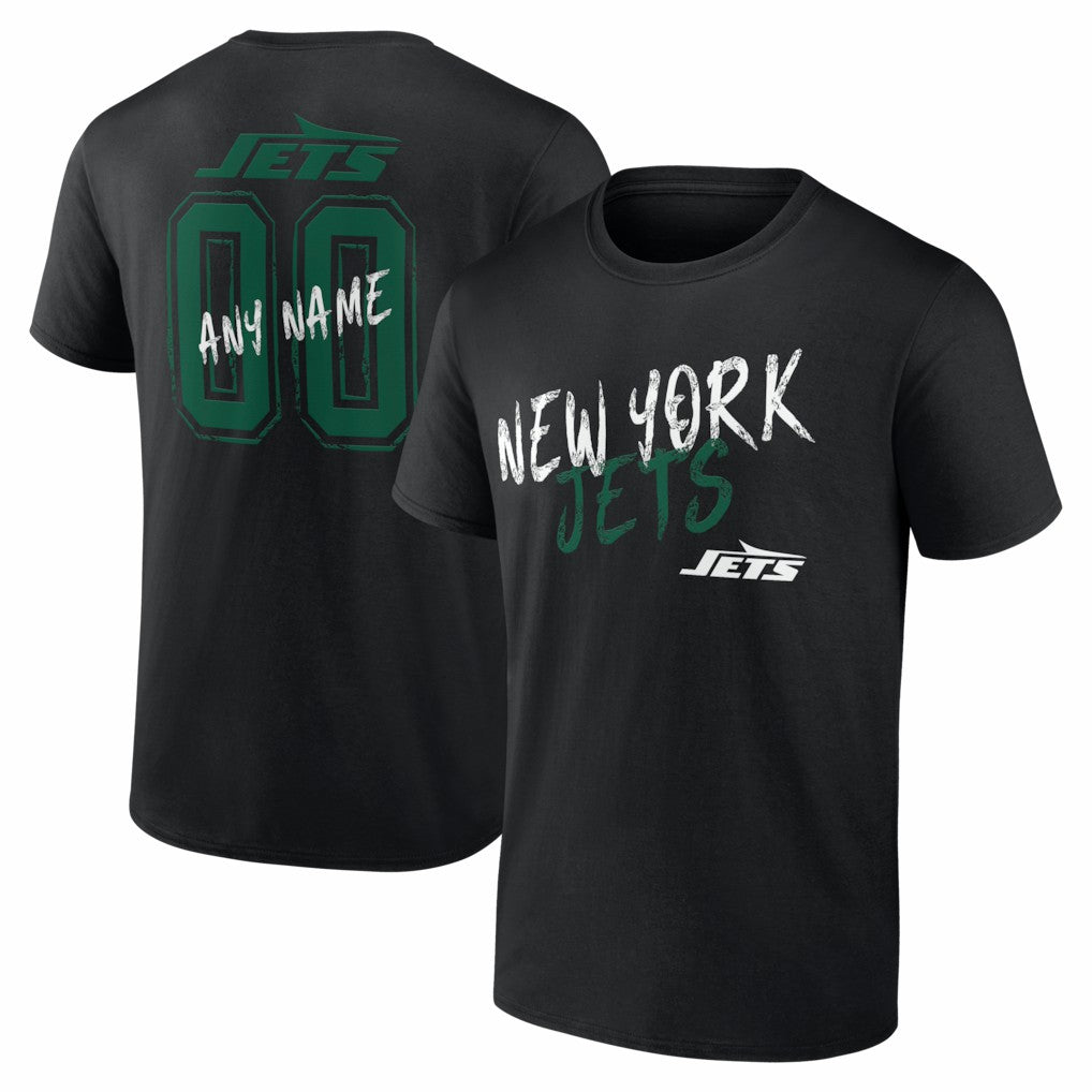 New York Jets Hustle Personalized Name & Number T-Shirt Black