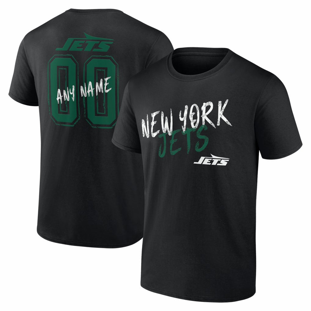 New York Jets Hustle Personalized Name & Number T-Shirt Black