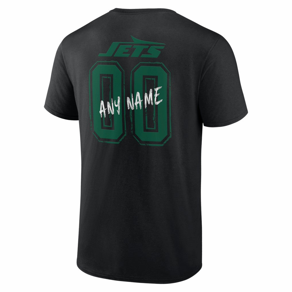 New York Jets Hustle Personalized Name & Number T-Shirt Black
