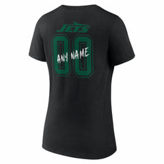 New York Jets Women's Hustle Personalized Name & Number V-Neck T-Shirt Black