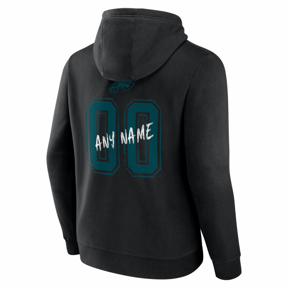 Philadelphia Eagles Hustle Personalized Name & Number Hoodie Black