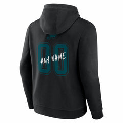 Philadelphia Eagles Hustle Personalized Name & Number Hoodie Black