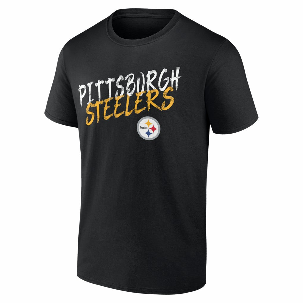 Pittsburgh Steelers Hustle Personalized Name & Number T-Shirt Black