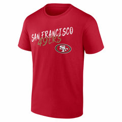 San Francisco 49ers Hustle Personalized Name & Number T-Shirt Scarlet