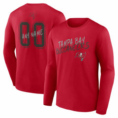 Tampa Bay Buccaneers Hustle Personalized Name & Number Long Sleeve T-Shirt Red