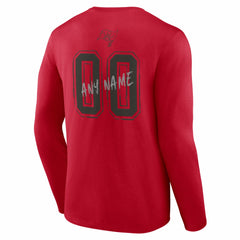 Tampa Bay Buccaneers Hustle Personalized Name & Number Long Sleeve T-Shirt Red