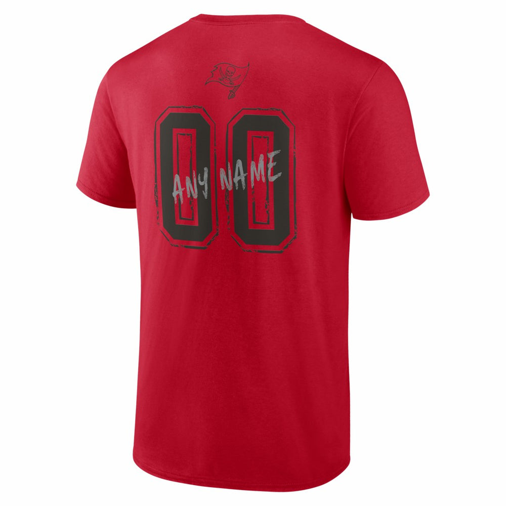 Tampa Bay Buccaneers Hustle Personalized Name & Number T-Shirt Red