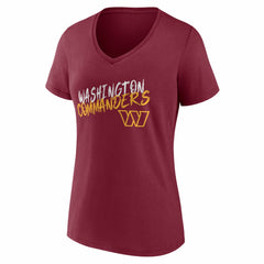 Washington Commanders Women's Hustle Personalized Name & Number V-Neck T-Shirt Burgundy