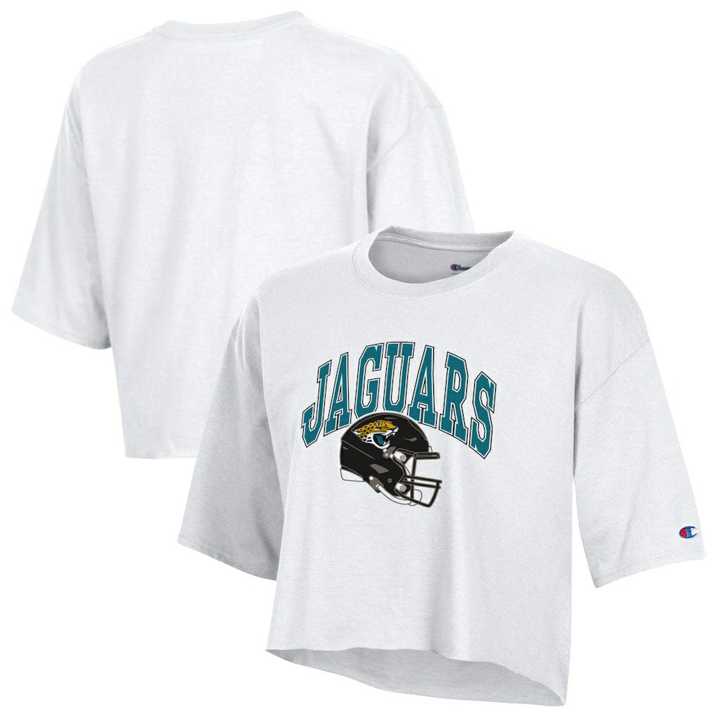 Jacksonville Jaguars Champion Women's Boyfriend Cropped T-Shirt White