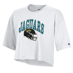 Jacksonville Jaguars Champion Women's Boyfriend Cropped T-Shirt White