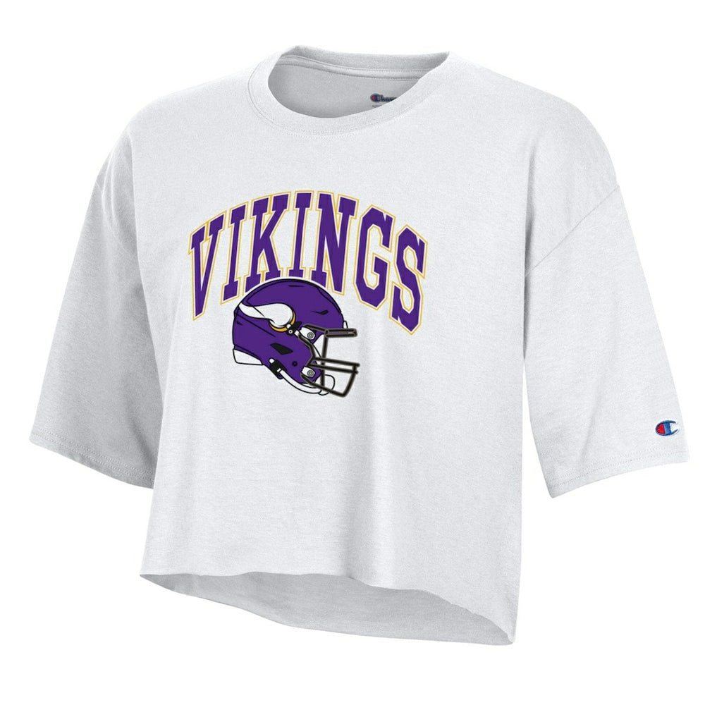 Minnesota Vikings Champion Women's Boyfriend Cropped T-Shirt White