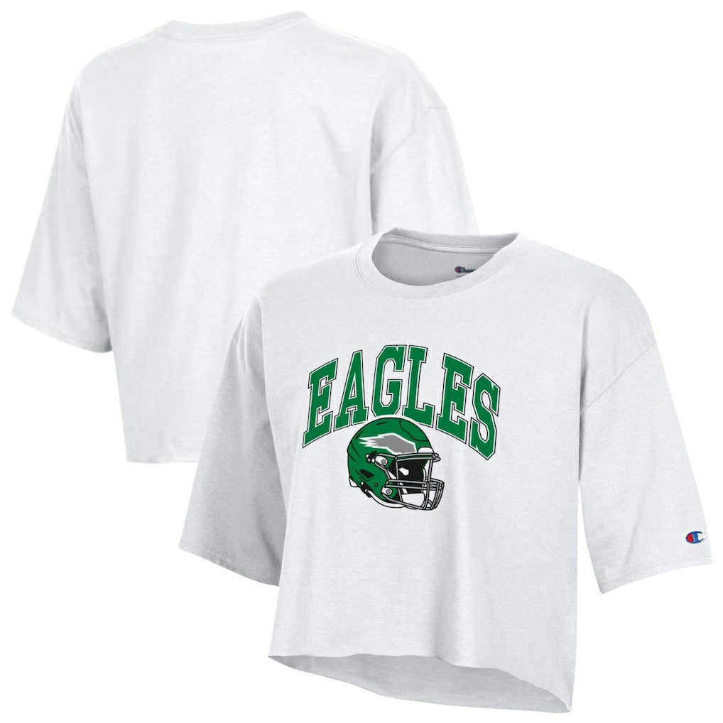 Philadelphia Eagles Champion Women's Boyfriend Cropped T-Shirt White