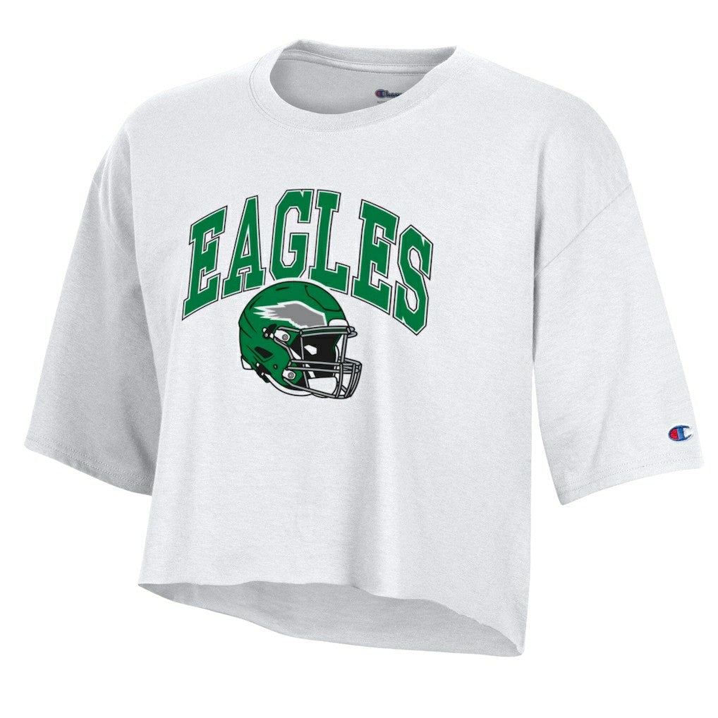 Philadelphia Eagles Champion Women's Boyfriend Cropped T-Shirt White