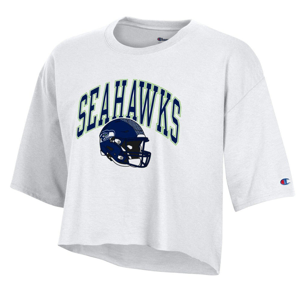Seattle Seahawks Champion Women's Boyfriend Cropped T-Shirt White