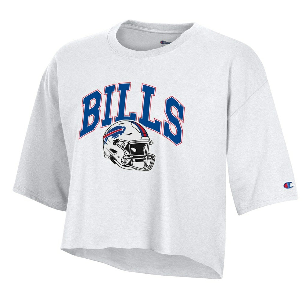 Buffalo Bills Champion Women's Boyfriend Cropped T-Shirt White