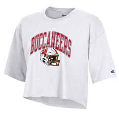 Tampa Bay Buccaneers Champion Women's Boyfriend Cropped T-Shirt White