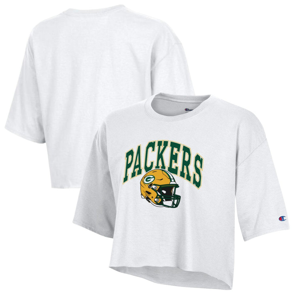 Green Bay Packers Champion Women's Boyfriend Cropped T-Shirt White