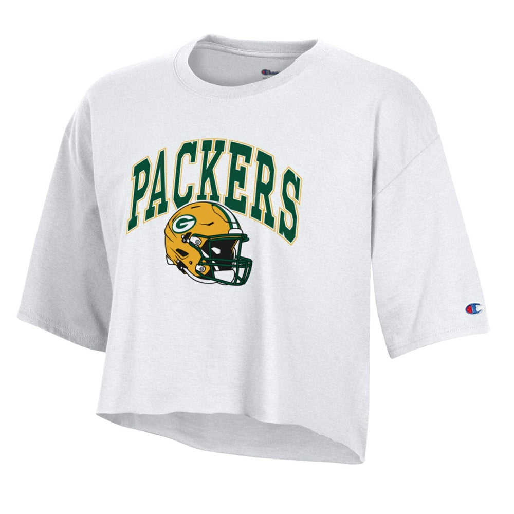 Green Bay Packers Champion Women's Boyfriend Cropped T-Shirt White