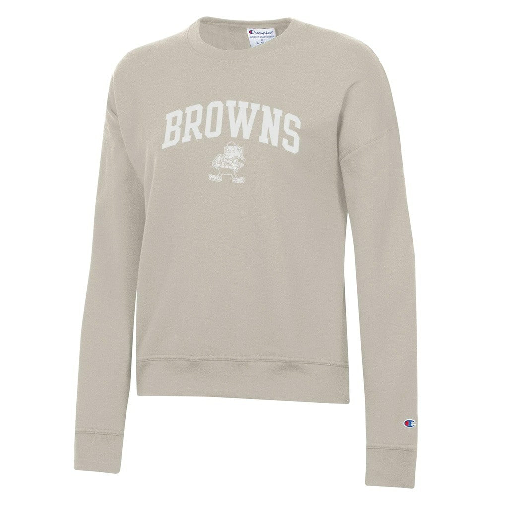 Cleveland Browns Champion Women's Powerblend Cocoa Butter Fleece Sweatshirt Light Brown