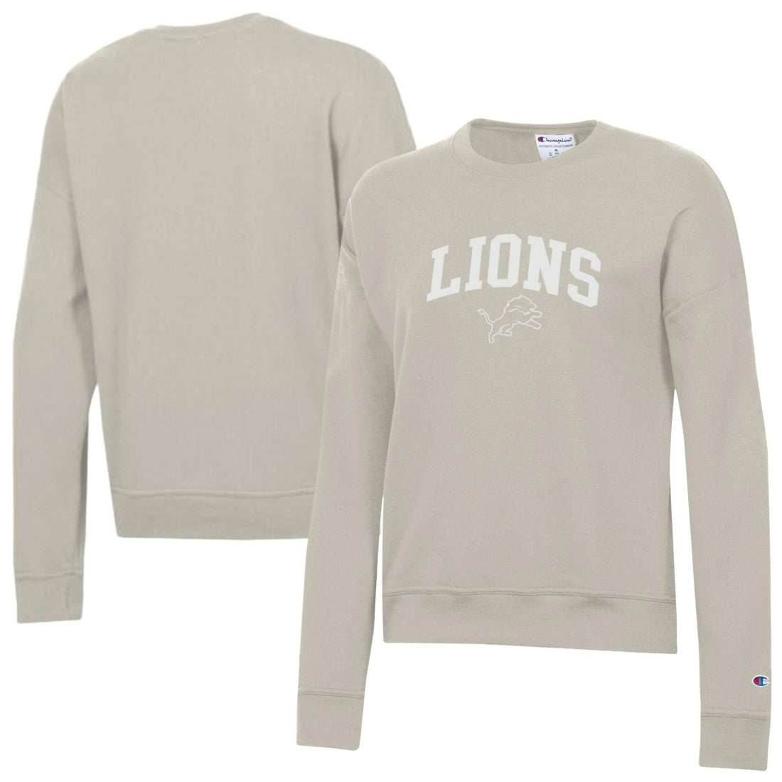 Detroit Lions Champion Women's Powerblend Cocoa Butter Fleece Sweatshirt Light Brown