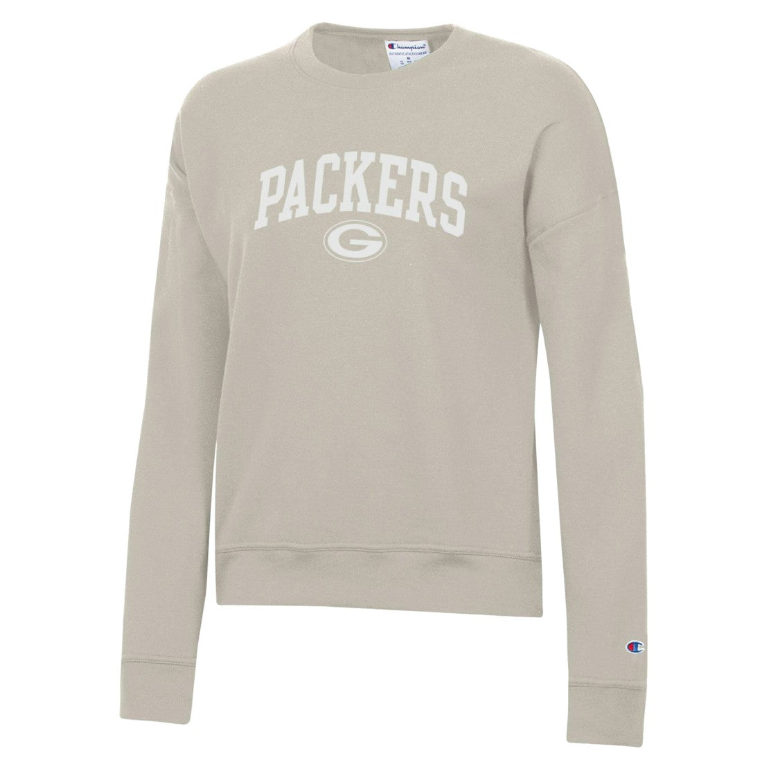 Green Bay Packers Champion Women's Powerblend Cocoa Butter Fleece Sweatshirt Light Brown