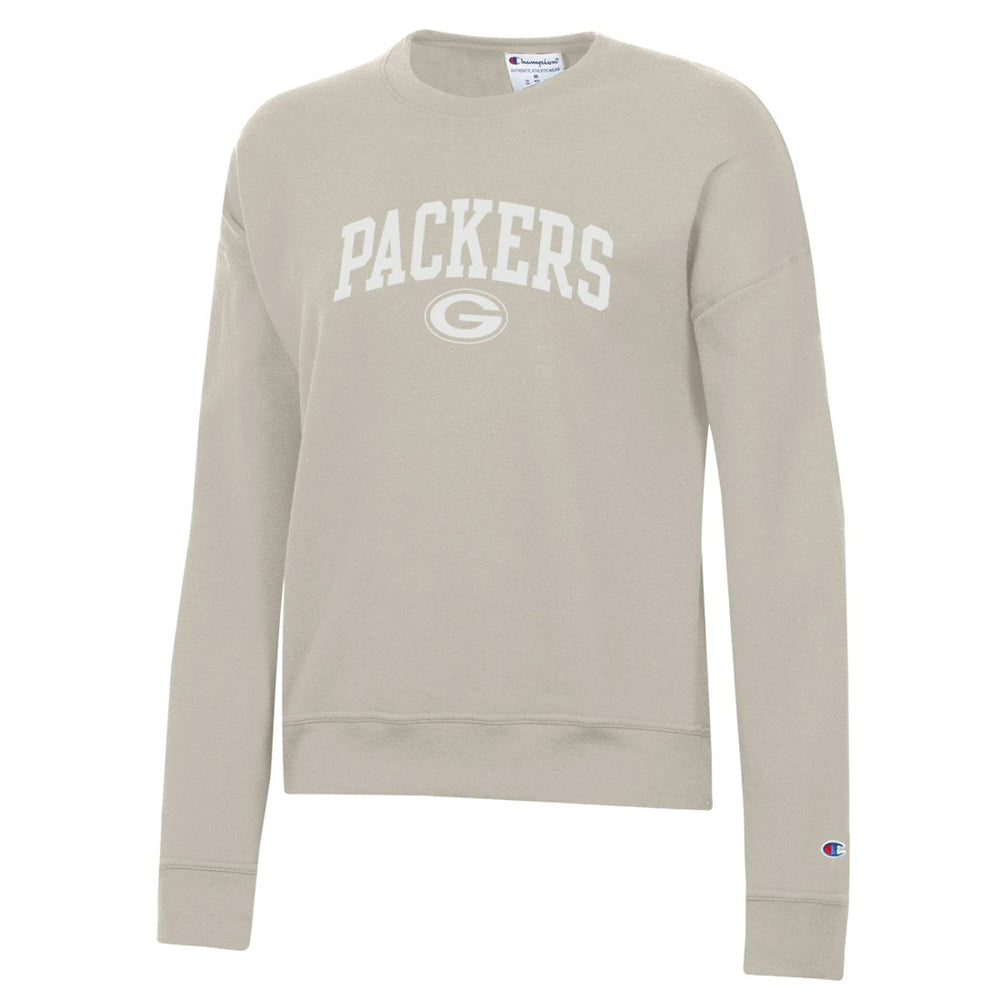 Green Bay Packers Champion Women's Powerblend Cocoa Butter Fleece Sweatshirt Light Brown