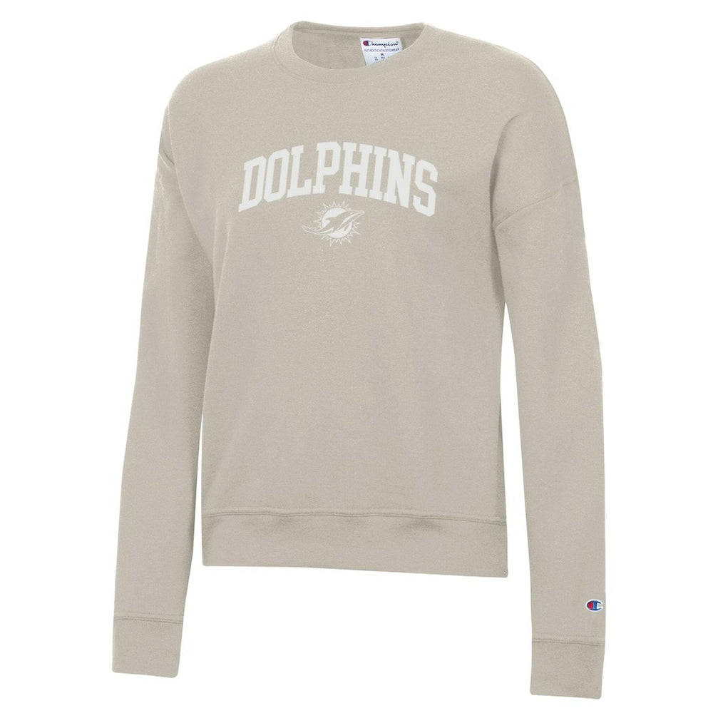 Miami Dolphins Champion Women's Powerblend Cocoa Butter Fleece Sweatshirt Light Brown