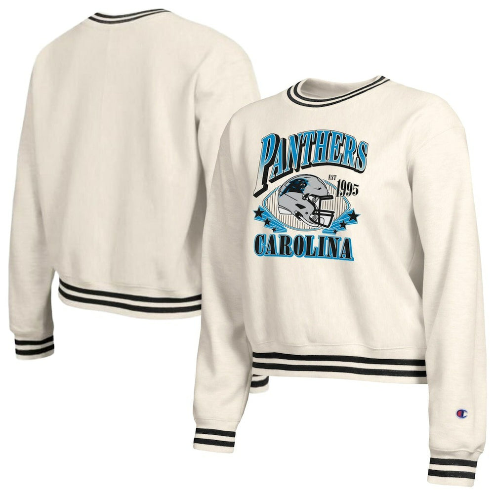 Carolina Panthers Champion Women's Reverse Weave Fleece Sweatshirt Cream