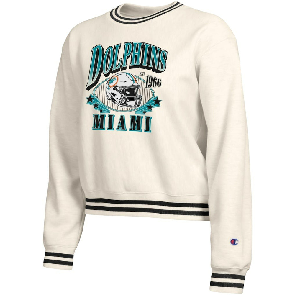 Miami Dolphins Champion Women's Reverse Weave Fleece Sweatshirt Cream