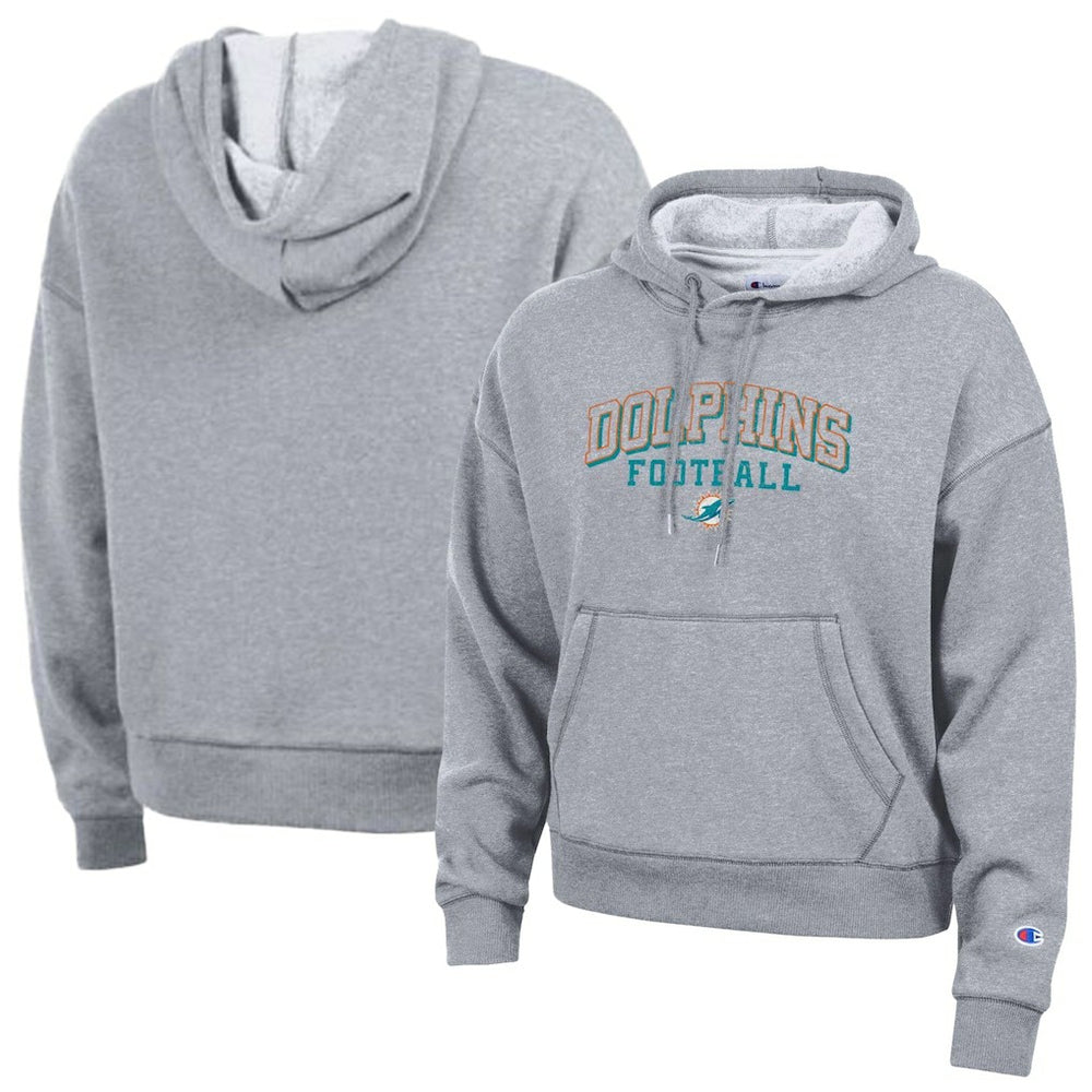 Miami Dolphins Champion Women's Triumph Tri-Blend Hoodie Gray