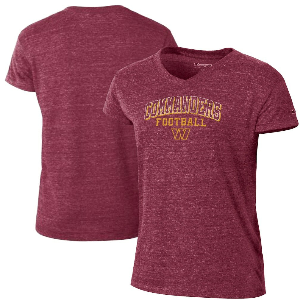 Washington Commanders Champion Women's Triumph Tri-Blend V-Neck T-Shirt Burgundy