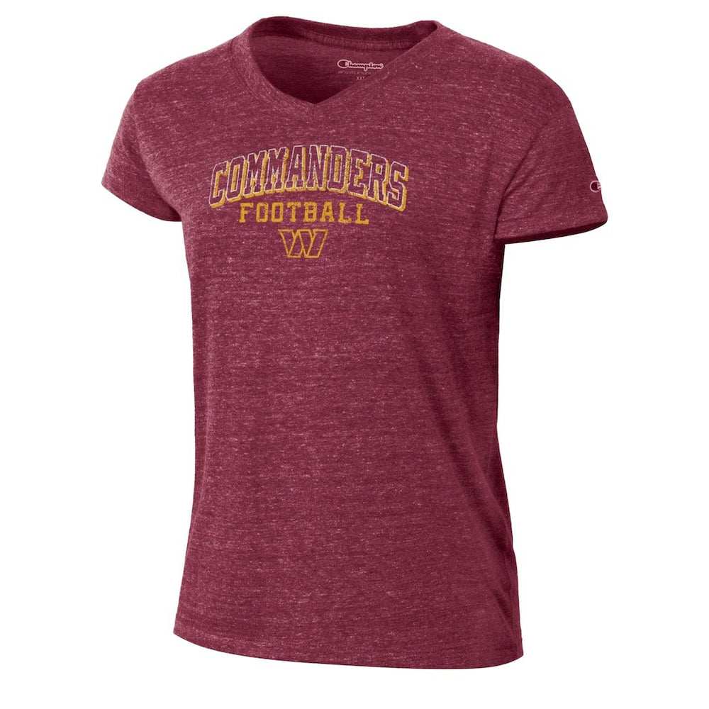 Washington Commanders Champion Women's Triumph Tri-Blend V-Neck T-Shirt Burgundy
