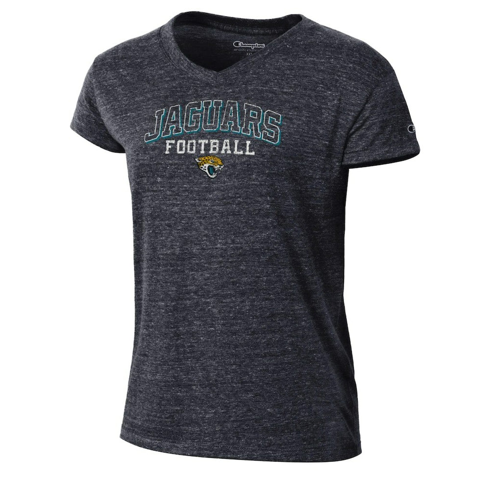 Jacksonville Jaguars Champion Women's Triumph Tri-Blend V-Neck T-Shirt Black