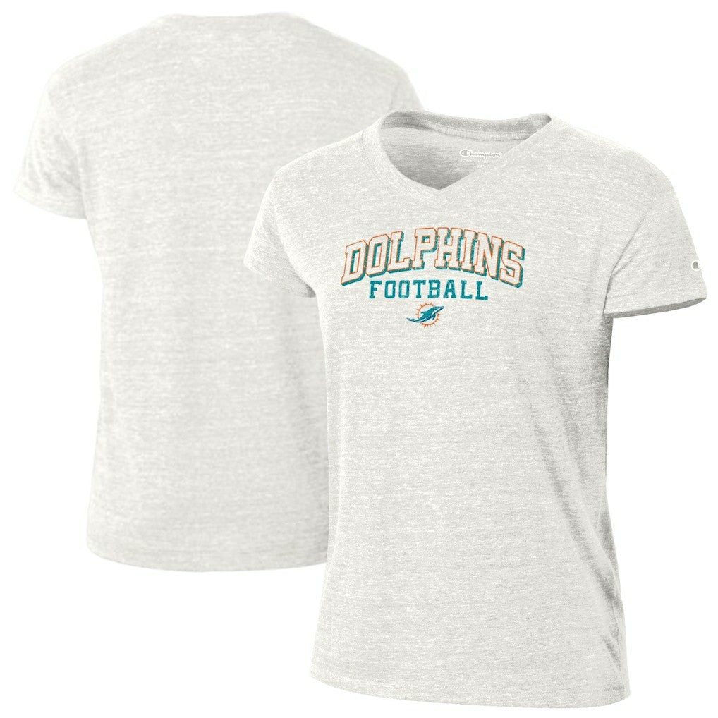 Miami Dolphins Champion Women's Triumph Tri-Blend V-Neck T-Shirt White
