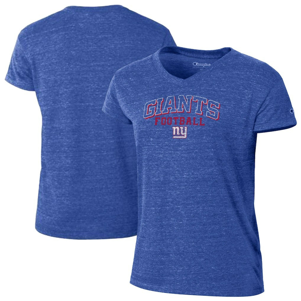 New York Giants Champion Women's Triumph Tri-Blend V-Neck T-Shirt Royal