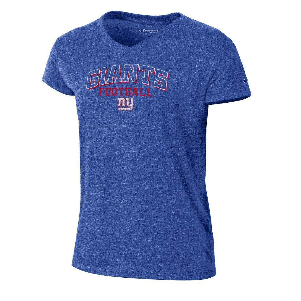 New York Giants Champion Women's Triumph Tri-Blend V-Neck T-Shirt Royal