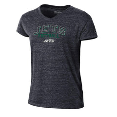New York Jets Champion Women's Triumph Tri-Blend V-Neck T-Shirt Black
