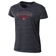 San Francisco 49ers Champion Women's Triumph Tri-Blend V-Neck T-Shirt Black