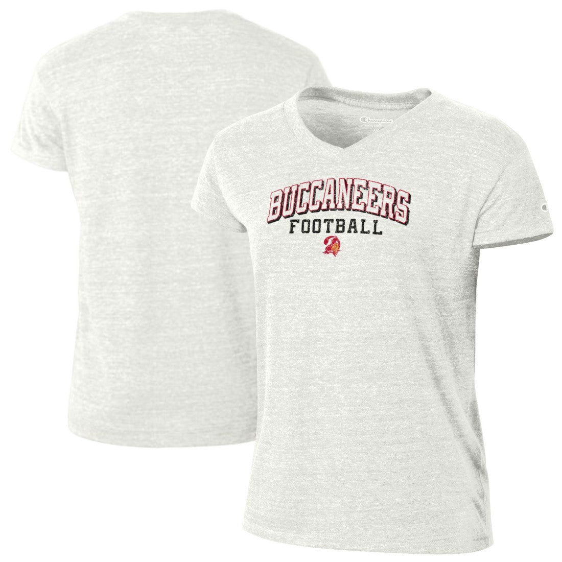 Tampa Bay Buccaneers Champion Women's Triumph Tri-Blend V-Neck T-Shirt White