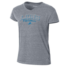Detroit Lions Champion Women's Triumph Tri-Blend V-Neck T-Shirt Heather Gray