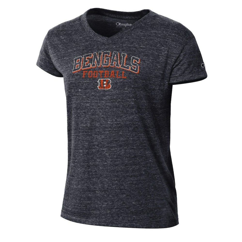 Cincinnati Bengals Champion Women's Triumph Tri-Blend V-Neck T-Shirt Black
