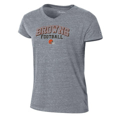 Cleveland Browns Champion Women's Triumph Tri-Blend V-Neck T-Shirt Heather Gray