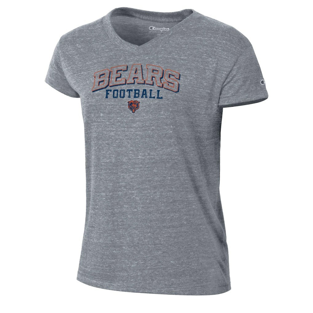 Chicago Bears Champion Women's Triumph Tri-Blend V-Neck T-Shirt Gray