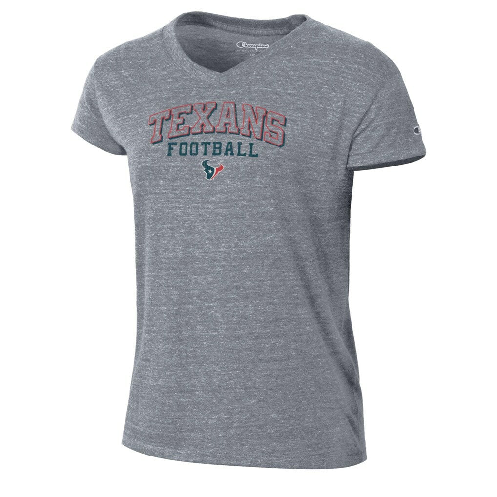 Houston Texans Champion Women's Triumph Tri-Blend V-Neck T-Shirt Heather Gray