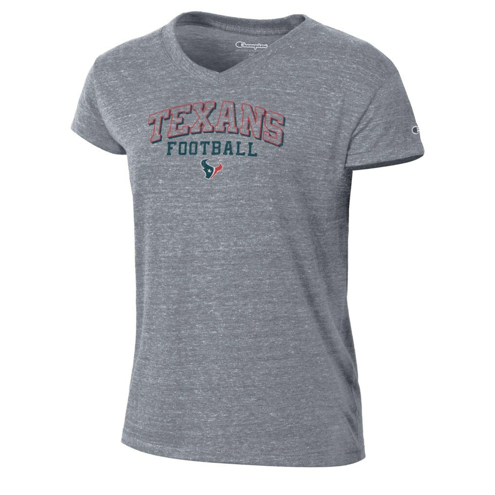 Houston Texans Champion Women's Triumph Tri-Blend V-Neck T-Shirt Heather Gray