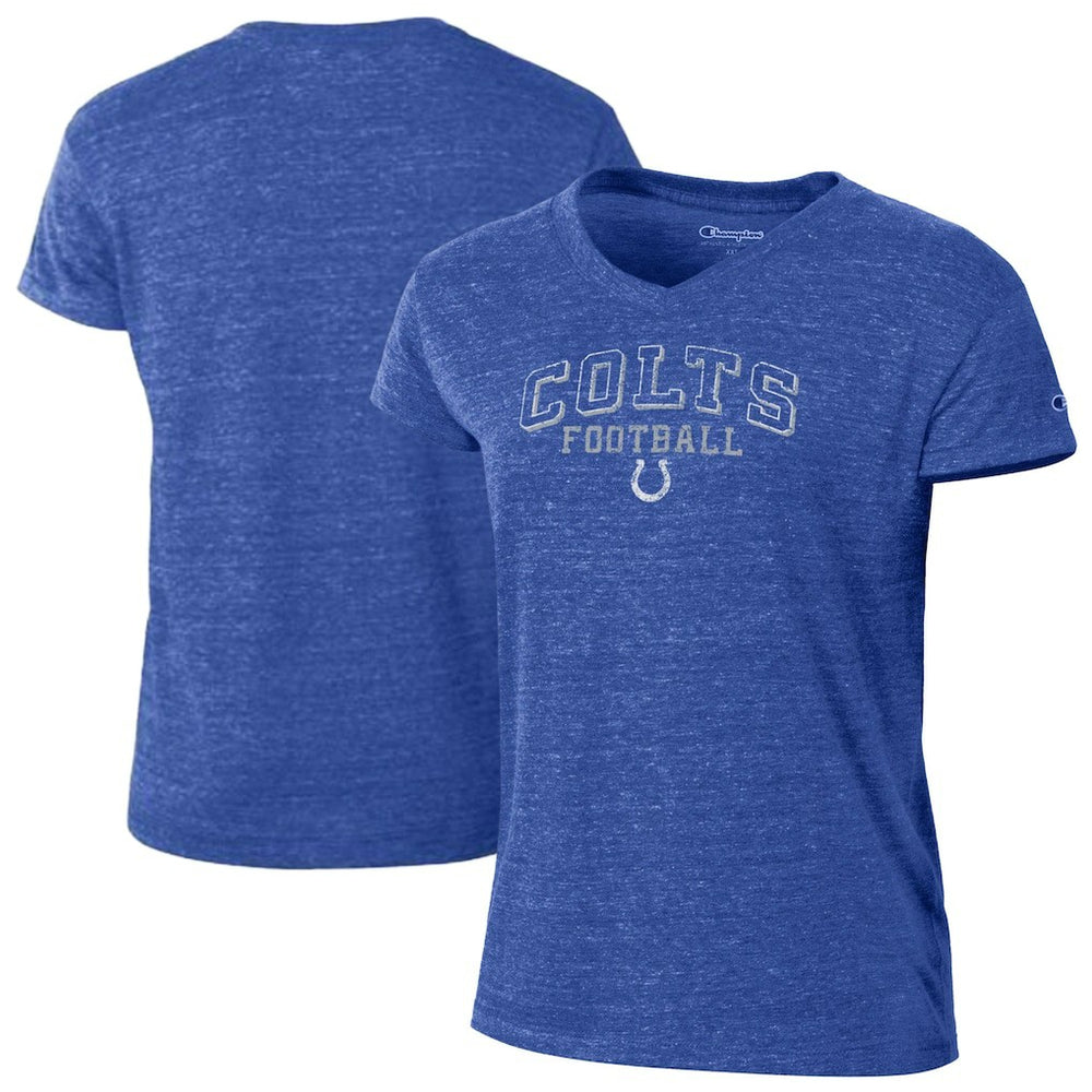 Indianapolis Colts Champion Women's Triumph Tri-Blend V-Neck T-Shirt Royal