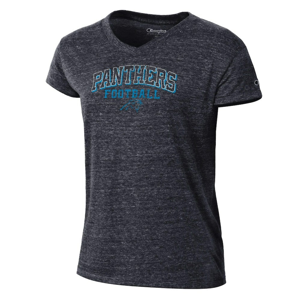 Carolina Panthers Champion Women's Triumph Tri-Blend V-Neck T-Shirt Black