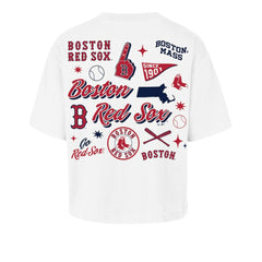 Boston Red Sox '47 Women's Collage Script Reed City T-Shirt - White T-shirts