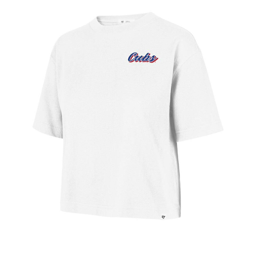 Chicago Cubs '47 Women's Collage Script Reed City T-Shirt - White T-shirts