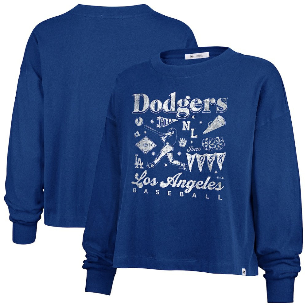 Los Angeles Dodgers '47 Women's Team Collage Sydney Long Sleeve T-Shirt - Royal T-shirts